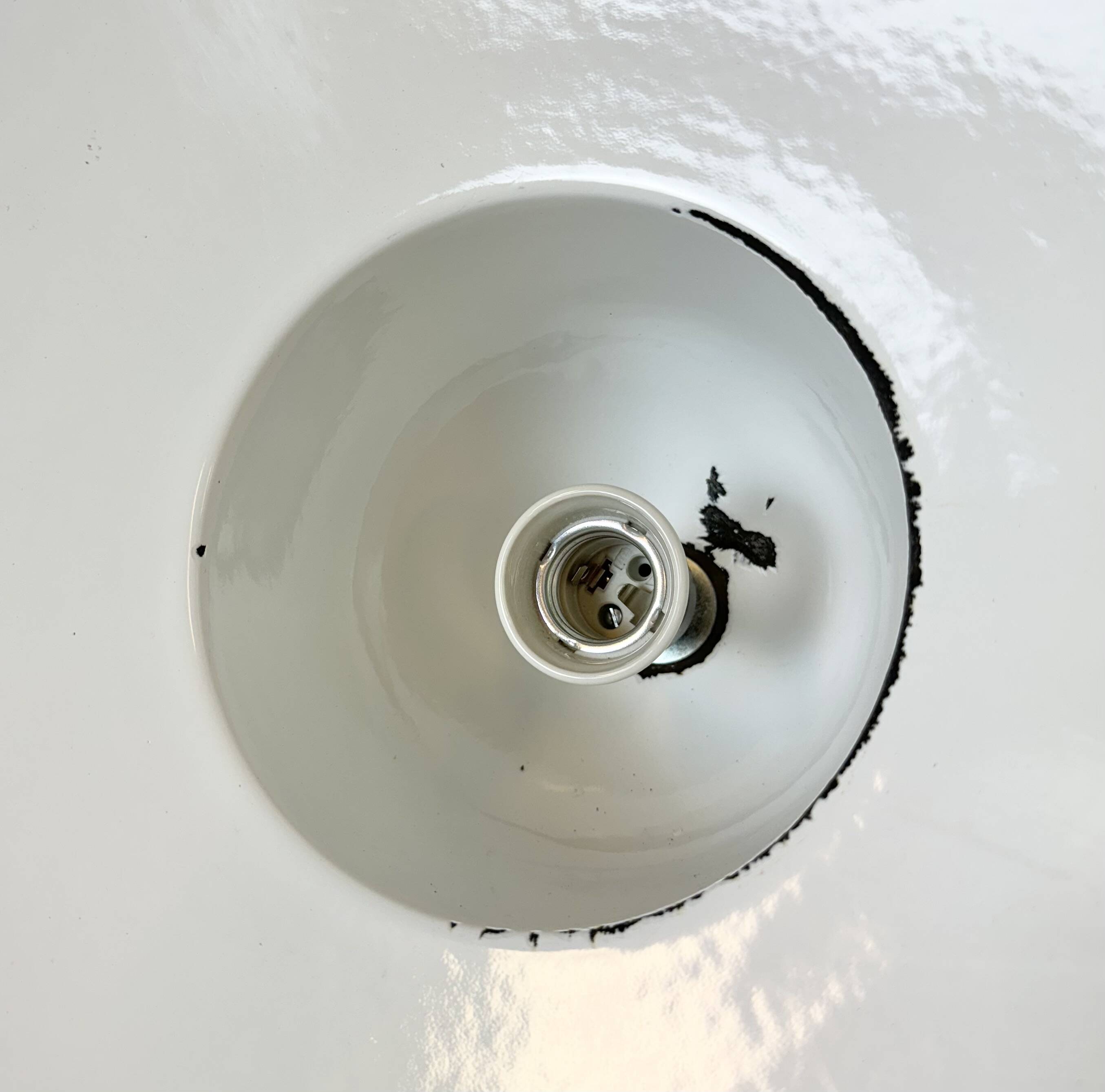 Industrial Black Enamel Factory Pendant Lamp, 1960s