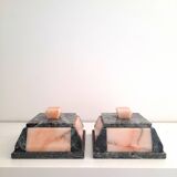 Pair of art deco boxes in Mazy marble