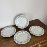 Ensemble de 4 assiettes plates en faïence de Maastricht modèle Clara