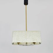 Modernist brass and perspex chandelier Maison Arlus France from the 1950s
