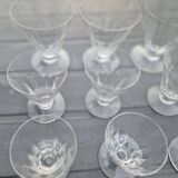 Service de verres coniques pour 4 personnes, cristal taillé à 9 côtes plates