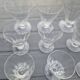 Set of conical glasses for 4 people, cut crystal with 9 flat ribs
