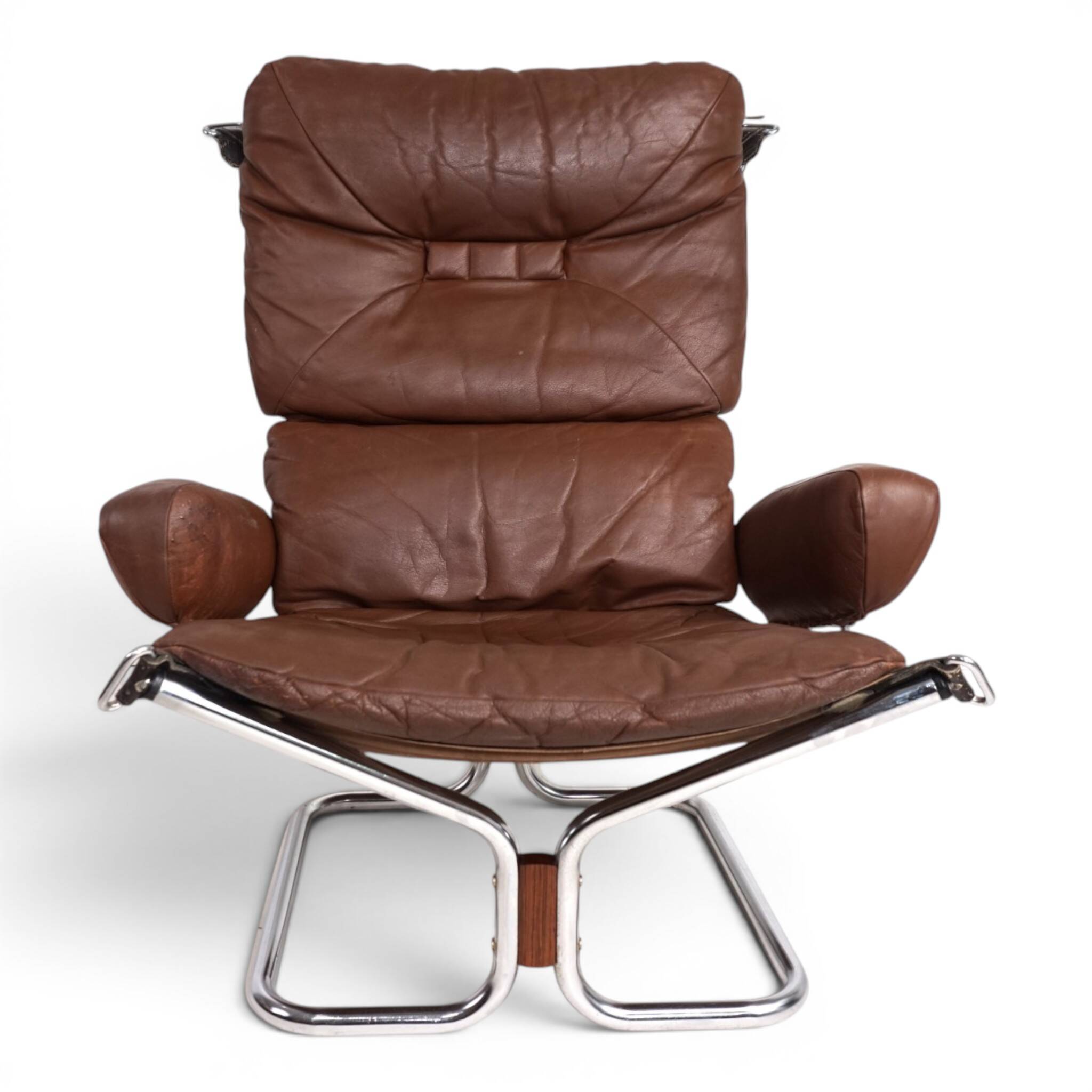 Westnofa Wing Leather Armchair by Harald Relling, 1970