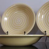 Lots de 6 anciennes assiettes creuses Longchamp France jaune soleil