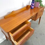 Side table met lades en messing details uit Zweden, kinder bureau