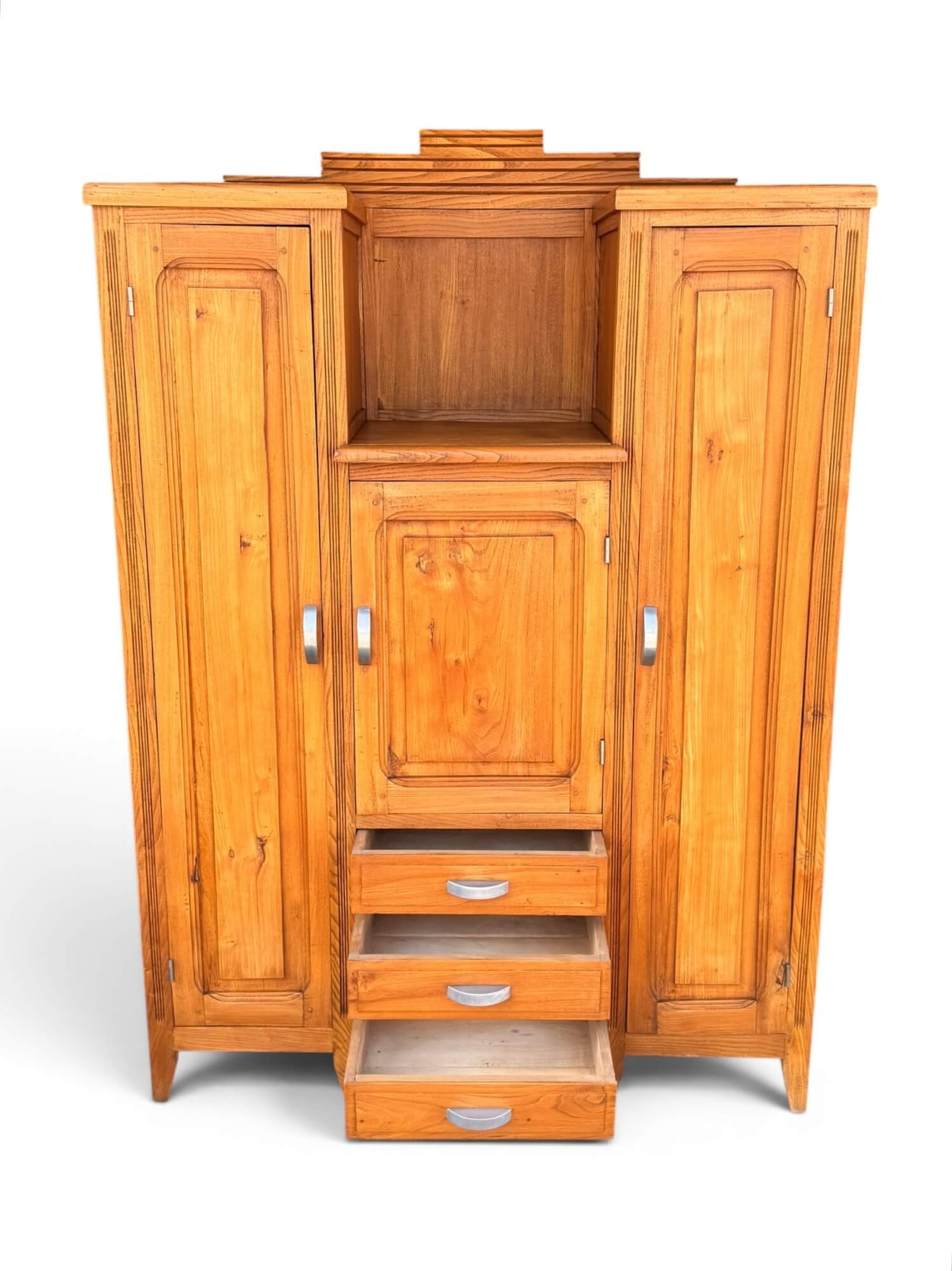 Asymmetrical Art Deco wardrobe, circa 1940