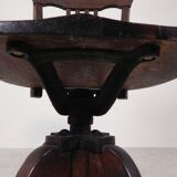 Oak desk chair, studio chair, height adjustable, 1930s