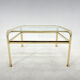 Table basse, laiton & verre, Mauro Lipparini  1970's, italie