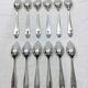 12 art deco mocha spoons made of silver metal