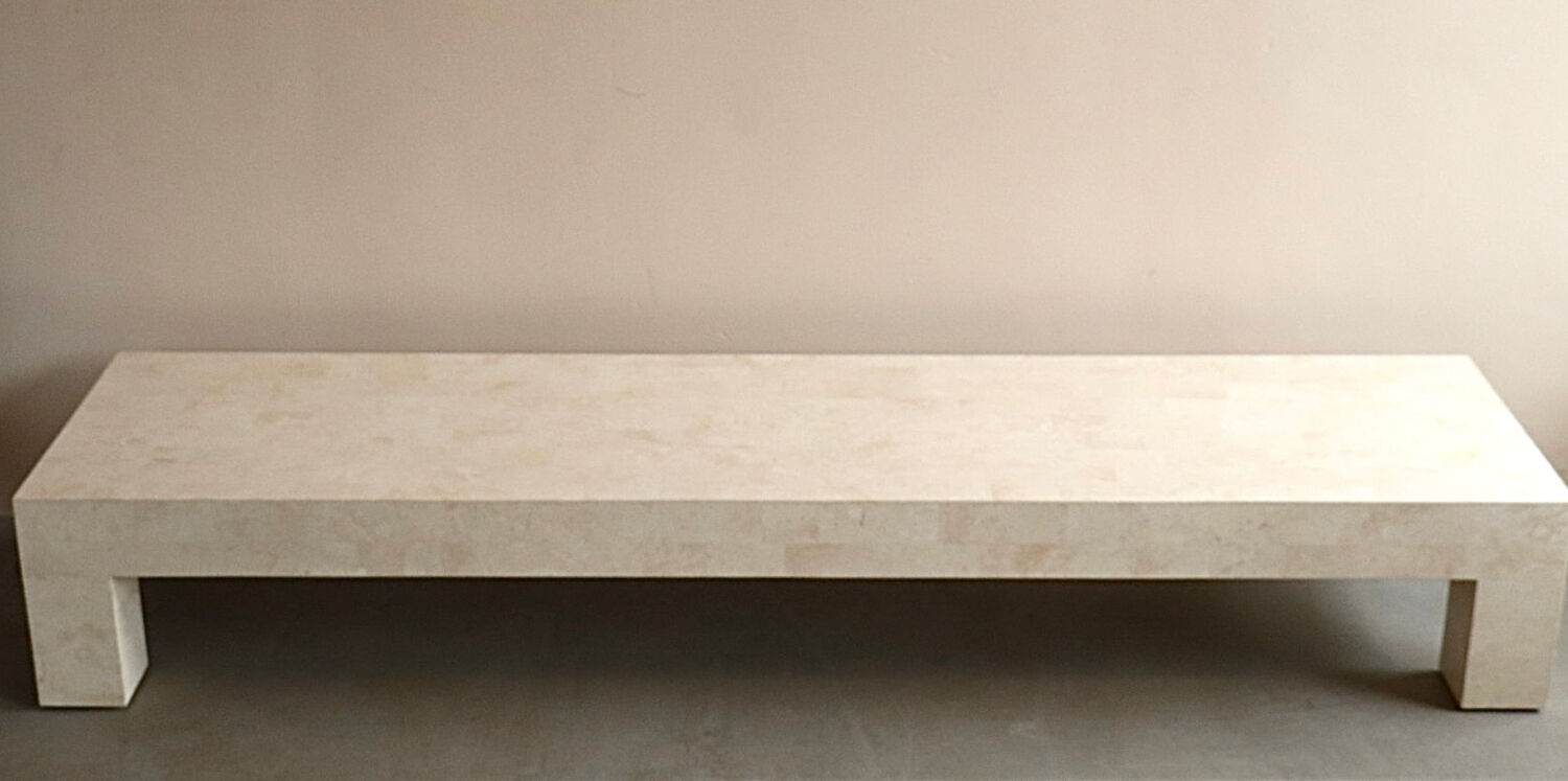 Coffee table in travertine inlay