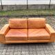 Danish Modern Mid Century Vintage Cognac Leather Sofa