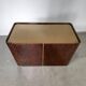 Dry bar in walnut and brass with a mirrored top, Italy 1970.