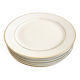 White and gold porcelain dinner plates
