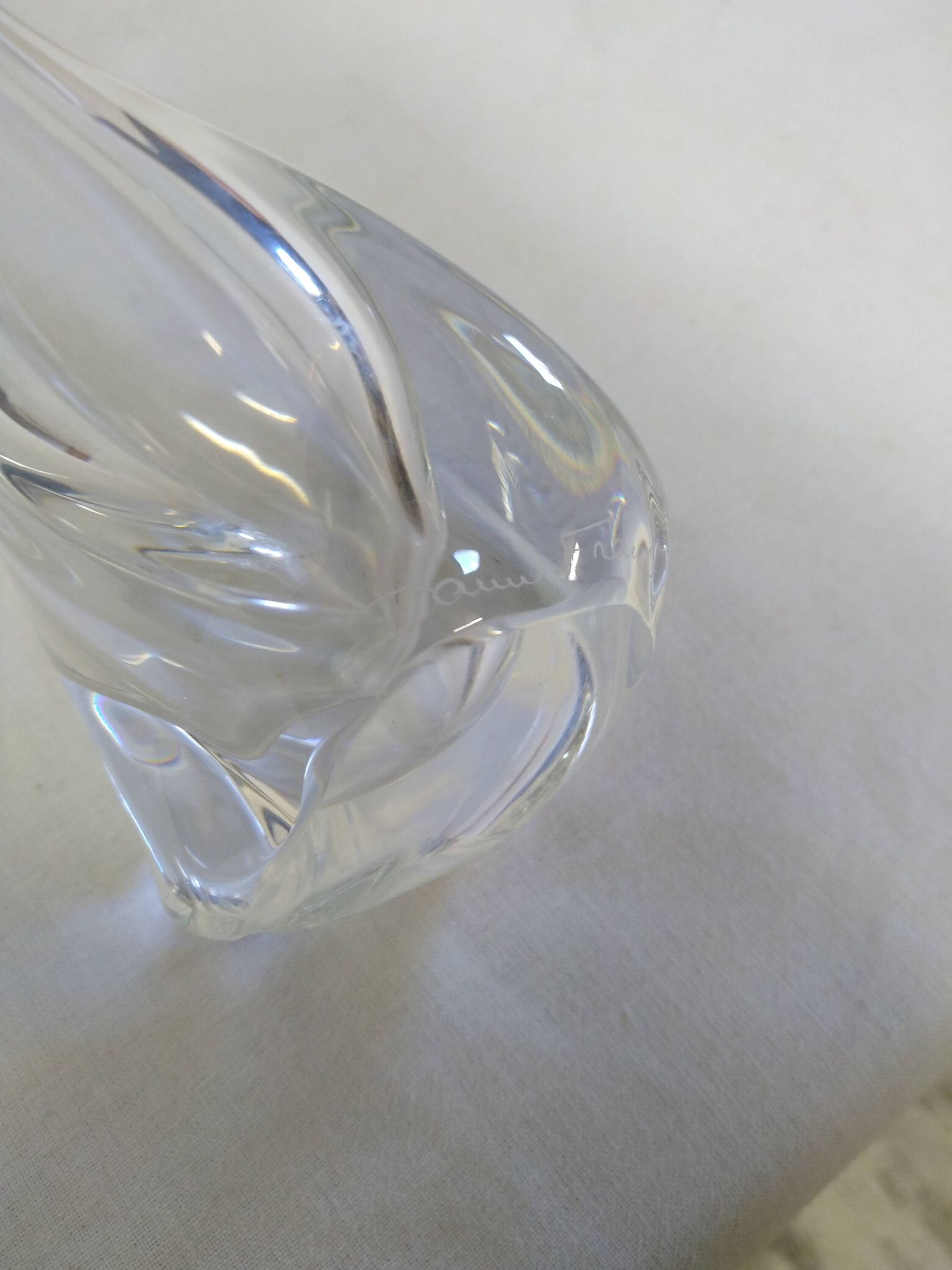 Daum crystal soliflore signed