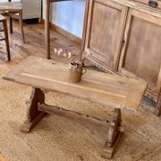 Ancient monastery coffee table in raw solid oak.