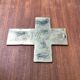 Brutalist metal sacred cross sculpture from the mid-century, 1960s.