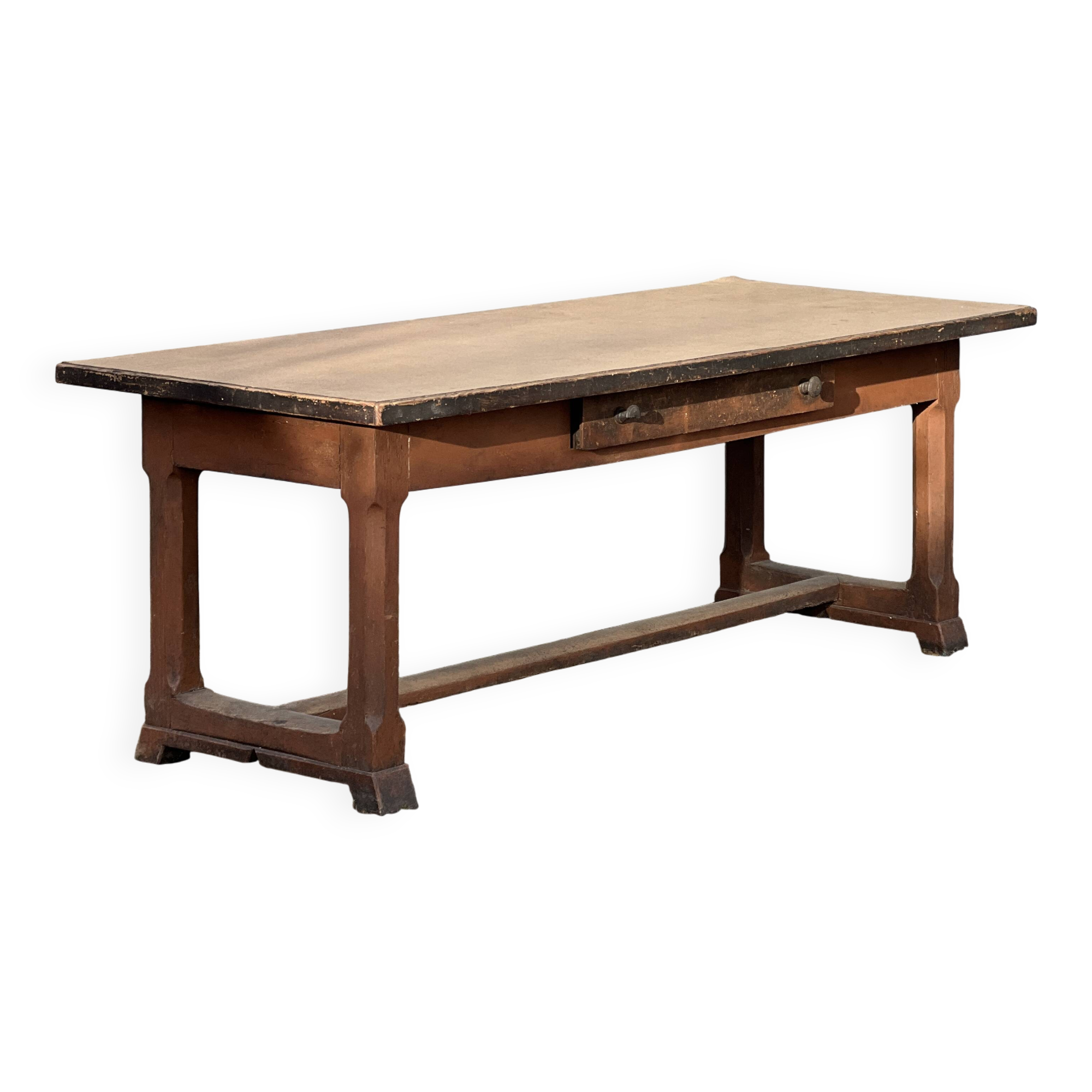 Solid wood farmhouse table with drawer