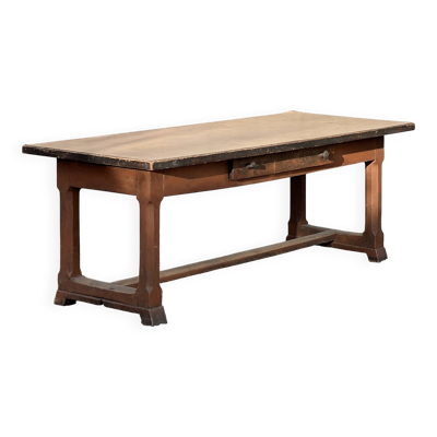 Table de ferme en bois massif avec tiroir