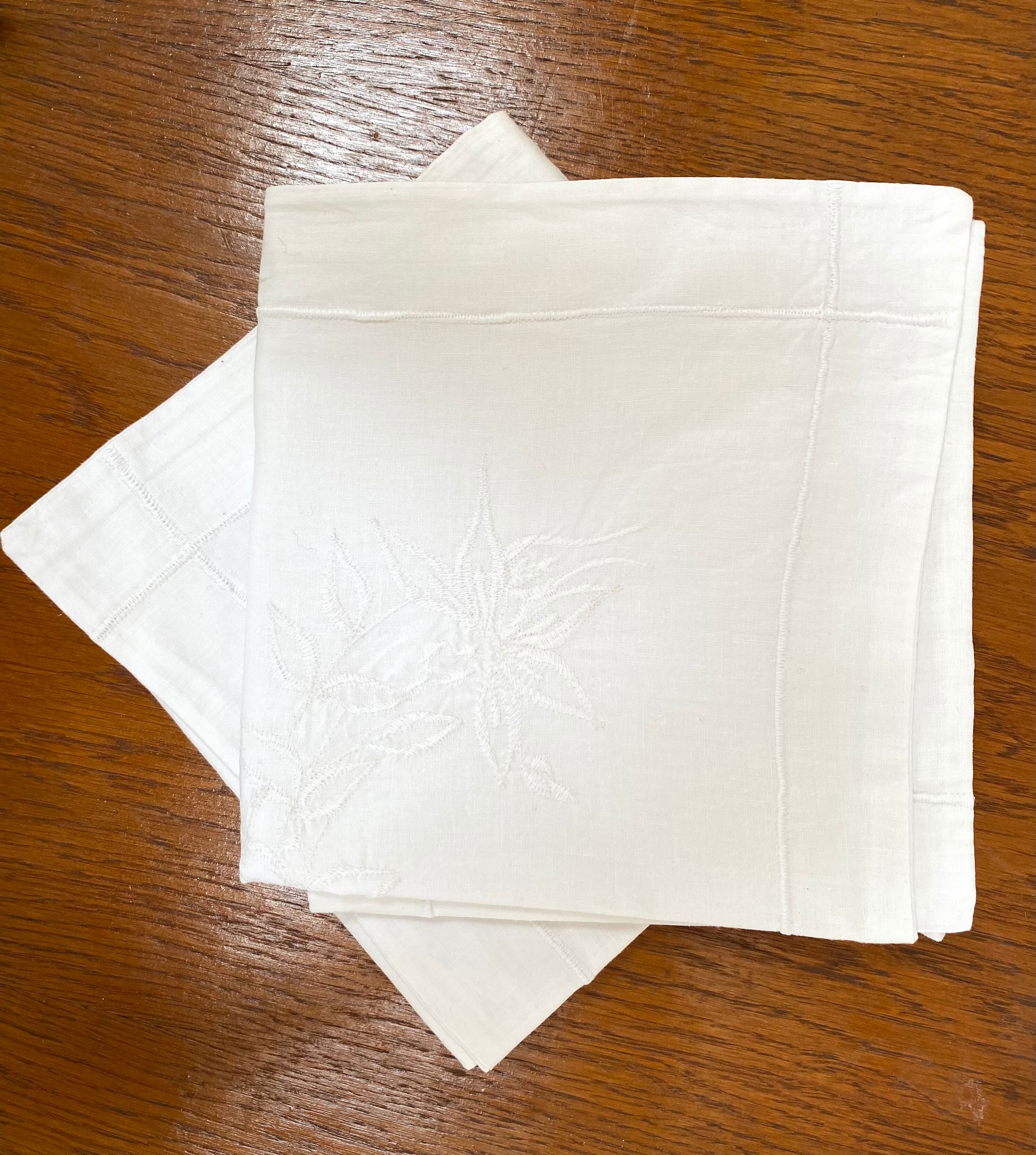 Set of 2 embroidered cotton covers for cushions / pillows