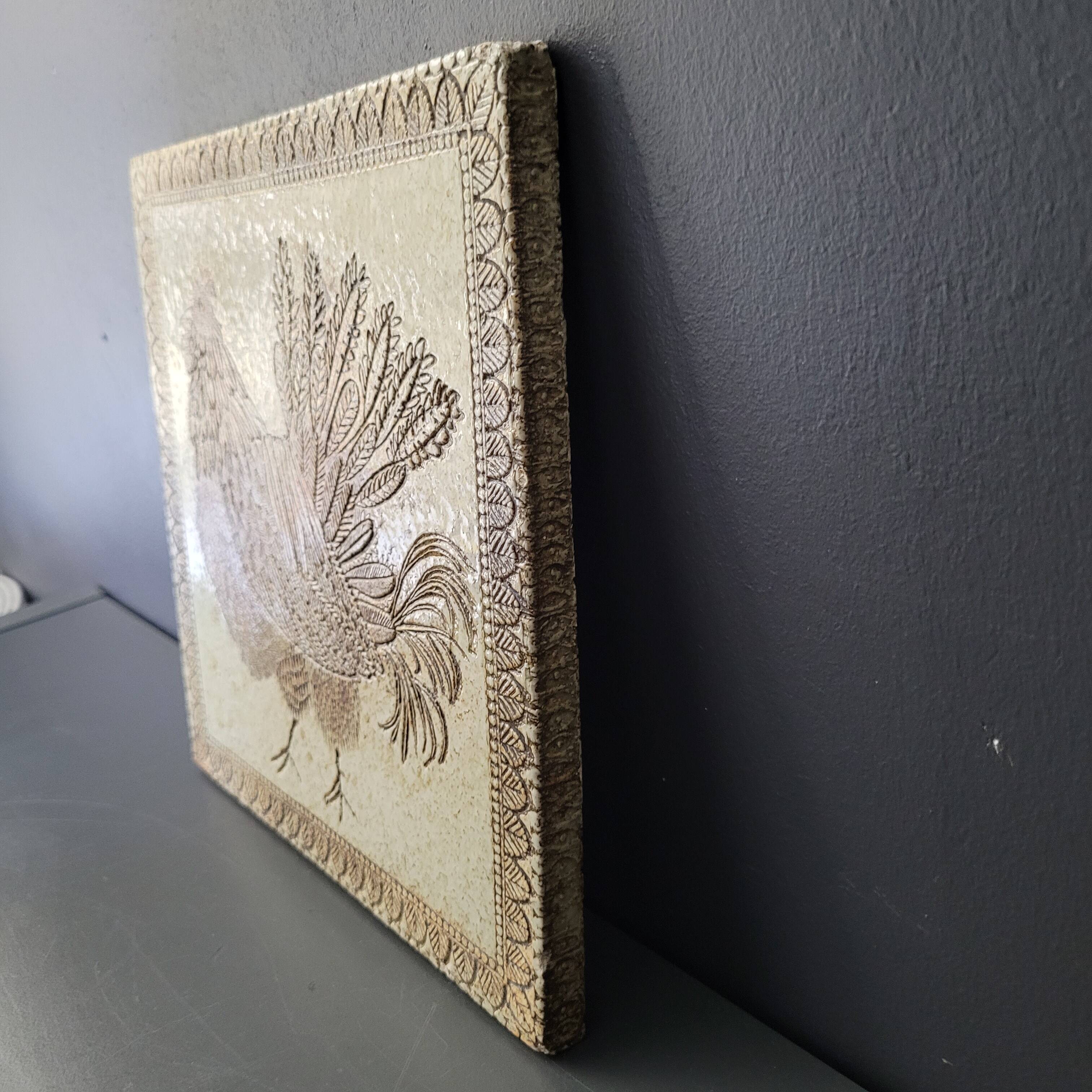 Roger Capron ceramic tile with rooster