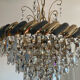 Lustre cascade de pampilles cristal et laiton