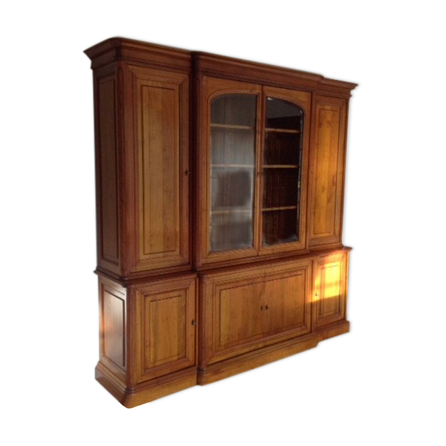 Bibliothèque en merisier 3 portes - bibliothèque en bois