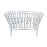 Cradle in white rattan