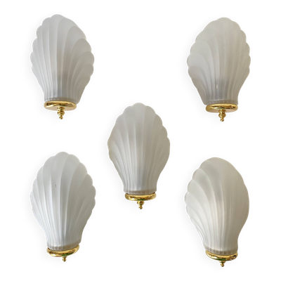 Appliques coquillage verre dépoli