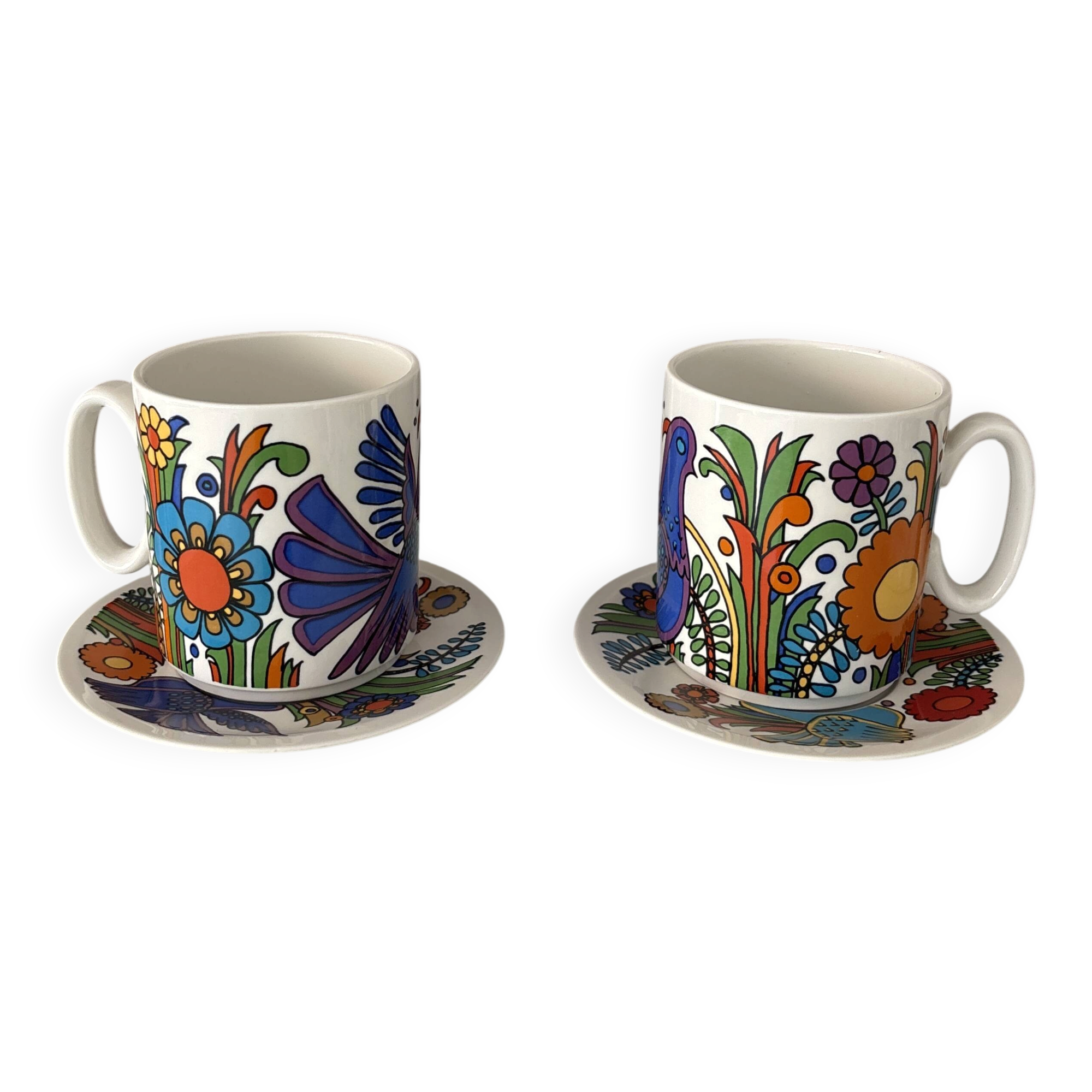 Vintage Villeroy & Boch Acapulco Coffee Cup & Saucer Set | Pair | 1970s