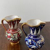 Antique pinched pitchers in earthenware and slip