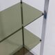 Pair of 6-shelf shelves with chrome-plated metal frames. 1970s.