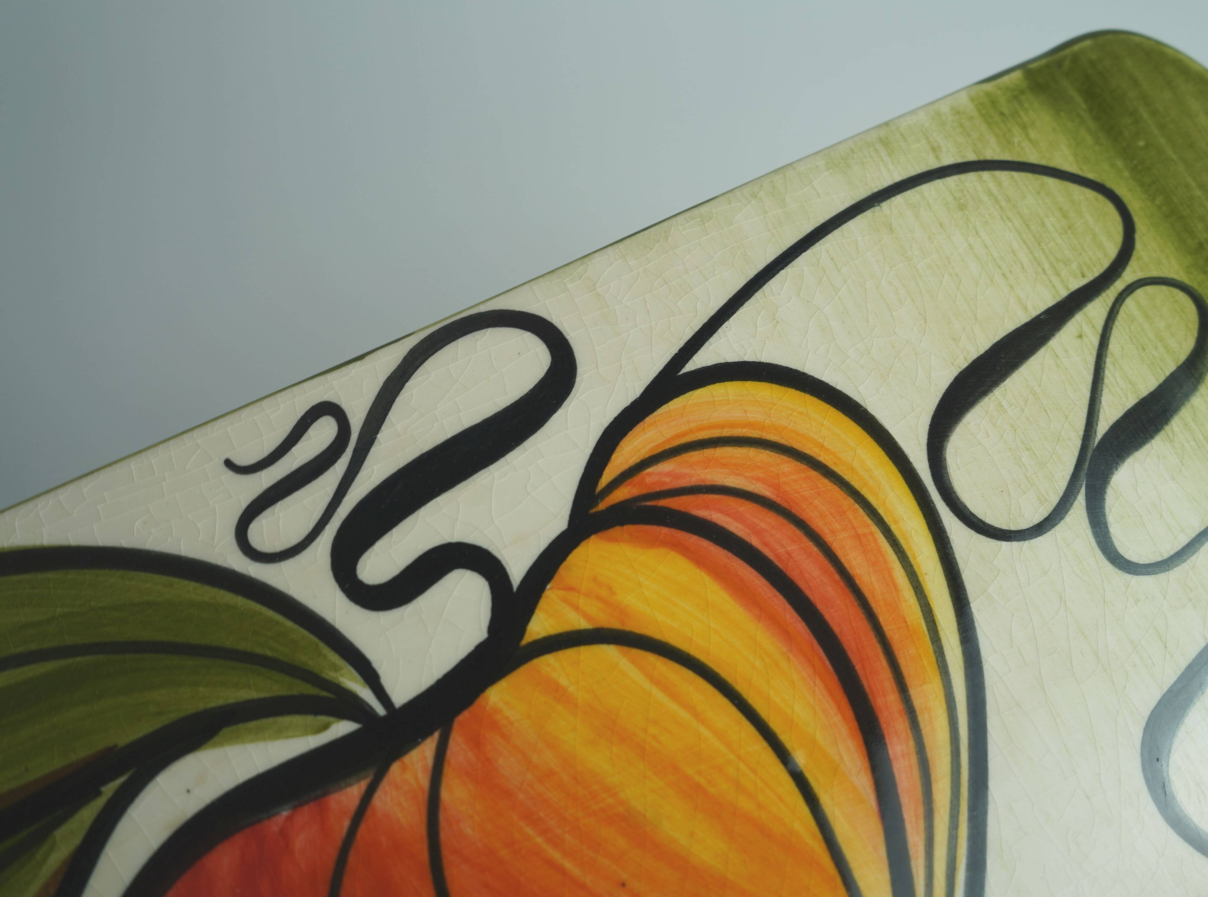 mid century ceramic CAKE PLATTER stutzel sachs aalen autumn decor