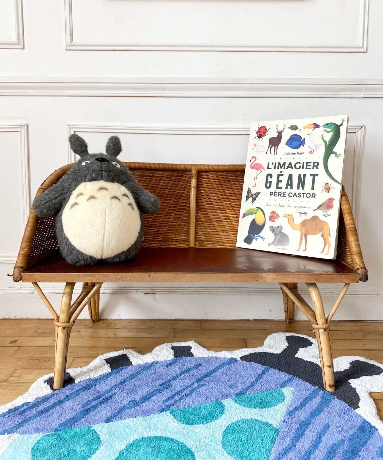 Vintage rattan children's bench