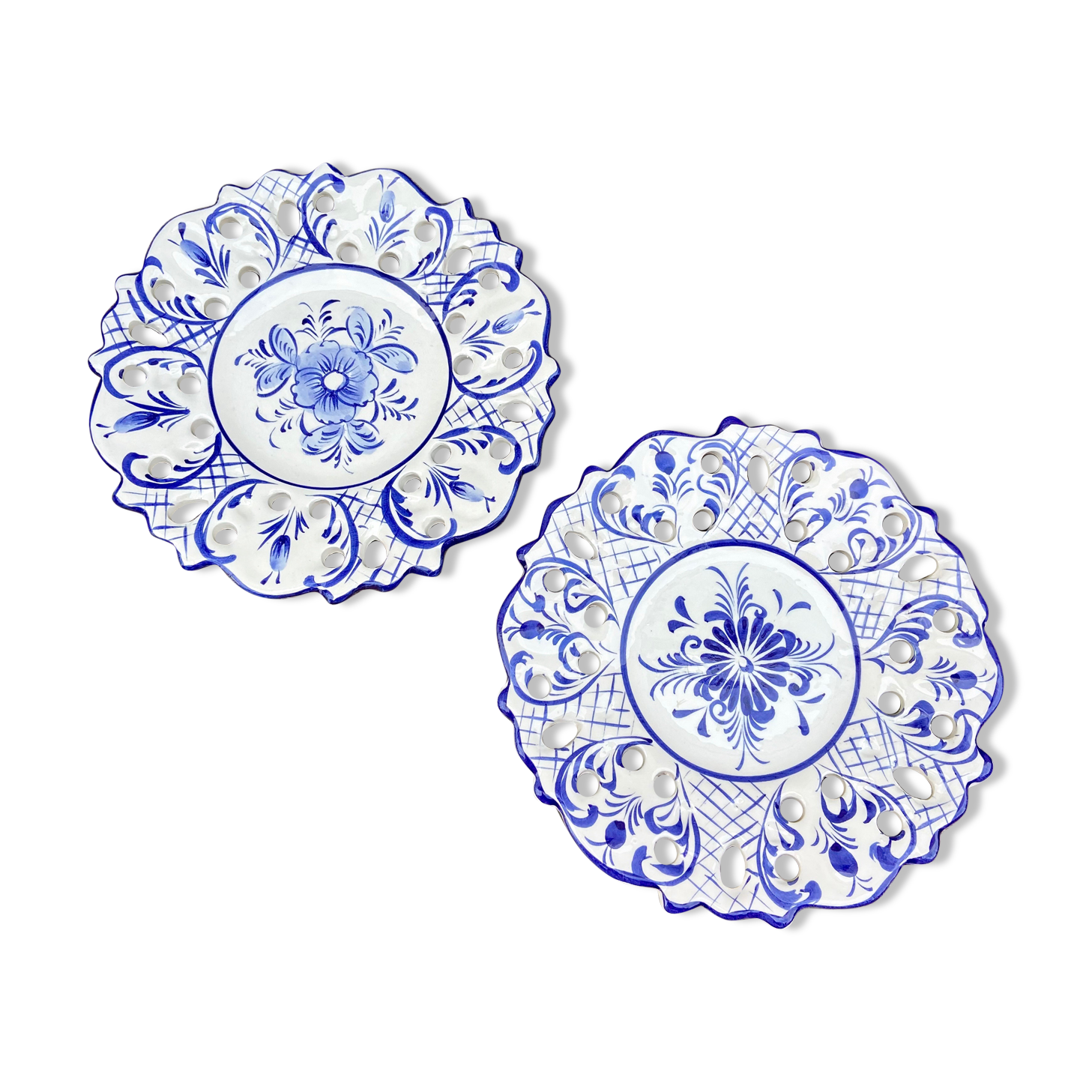 Ensemble de 2 assiettes décoratives en céramique