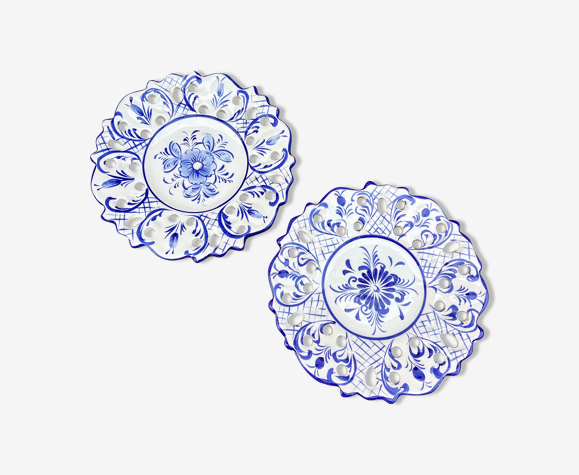 Ensemble de 2 assiettes décoratives en céramique
