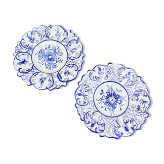 Set of 2 decorative ceramic plates