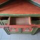 Hand-painted and signed notched cabinet
