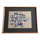 Silkscreen print after Jean Dubuffet, framed, 1970s, 31 x 25 cm