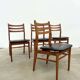 Lot de 4 chaises scandinaves hêtre et skai 60s