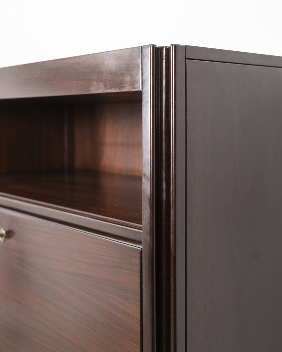 Vintage 60's highboard sideboard in wooden mangiarotti design for molteni