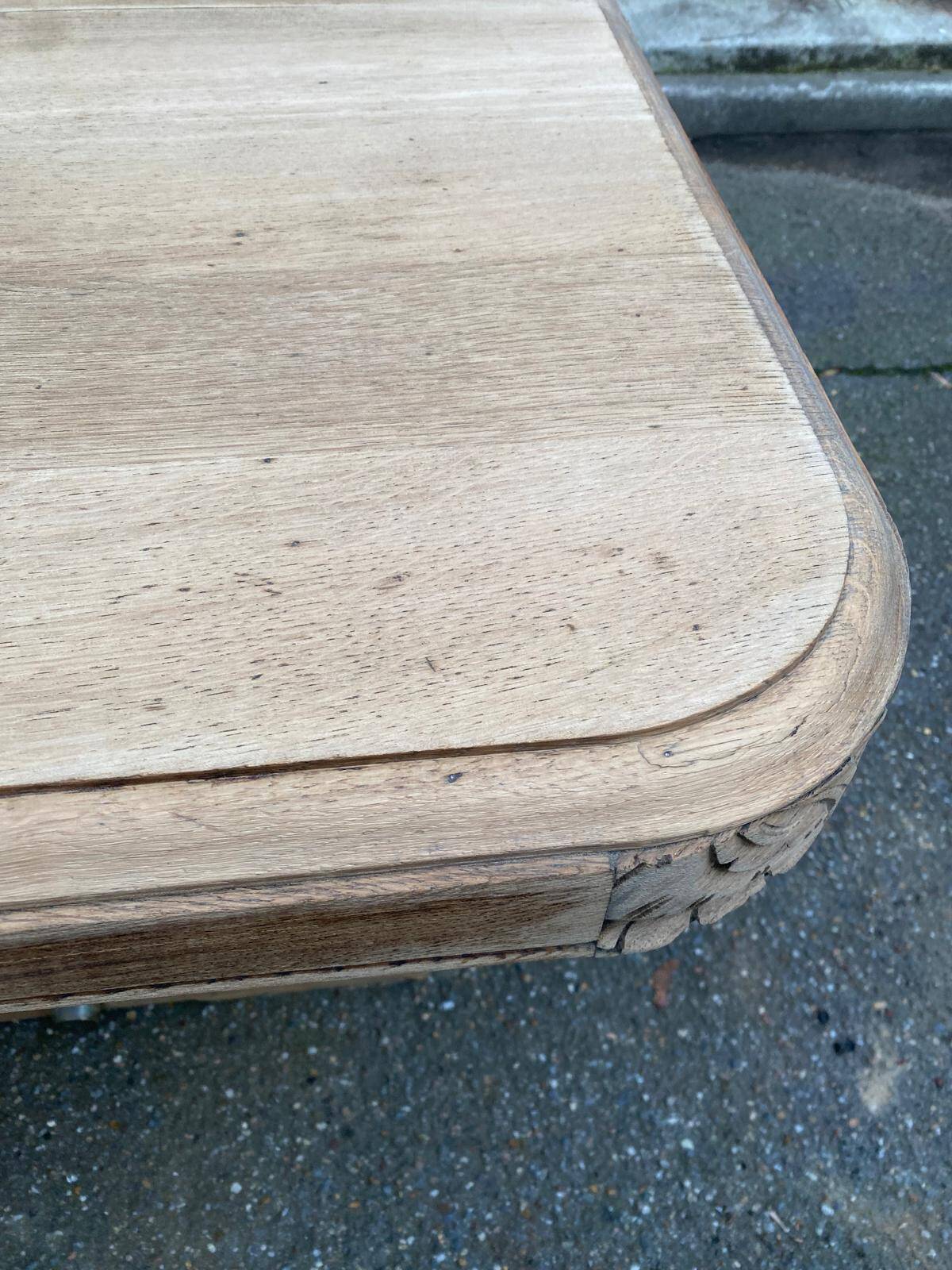 Restored Art Deco dining table in solid oak, 1940