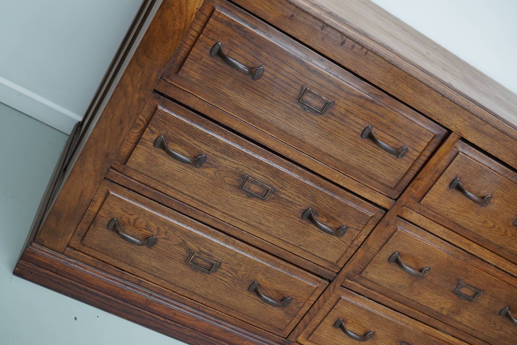 Antique French Oak Apothecary / Filing Cabinet / Kitchen Island, 1920/30s