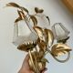 Vintage two-light wall lamp in gold metal with vintage art deco globes