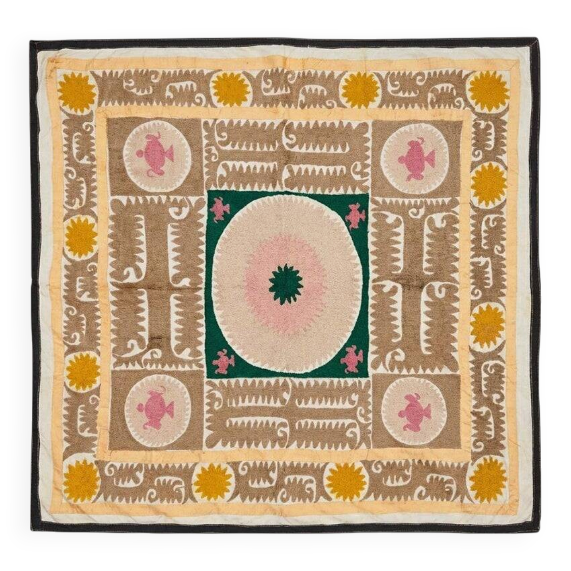 Vintage hand-embroidered tablecloth 117x133 cm