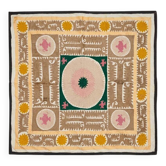 Nappe brodée à la main vintage 117x133 cm