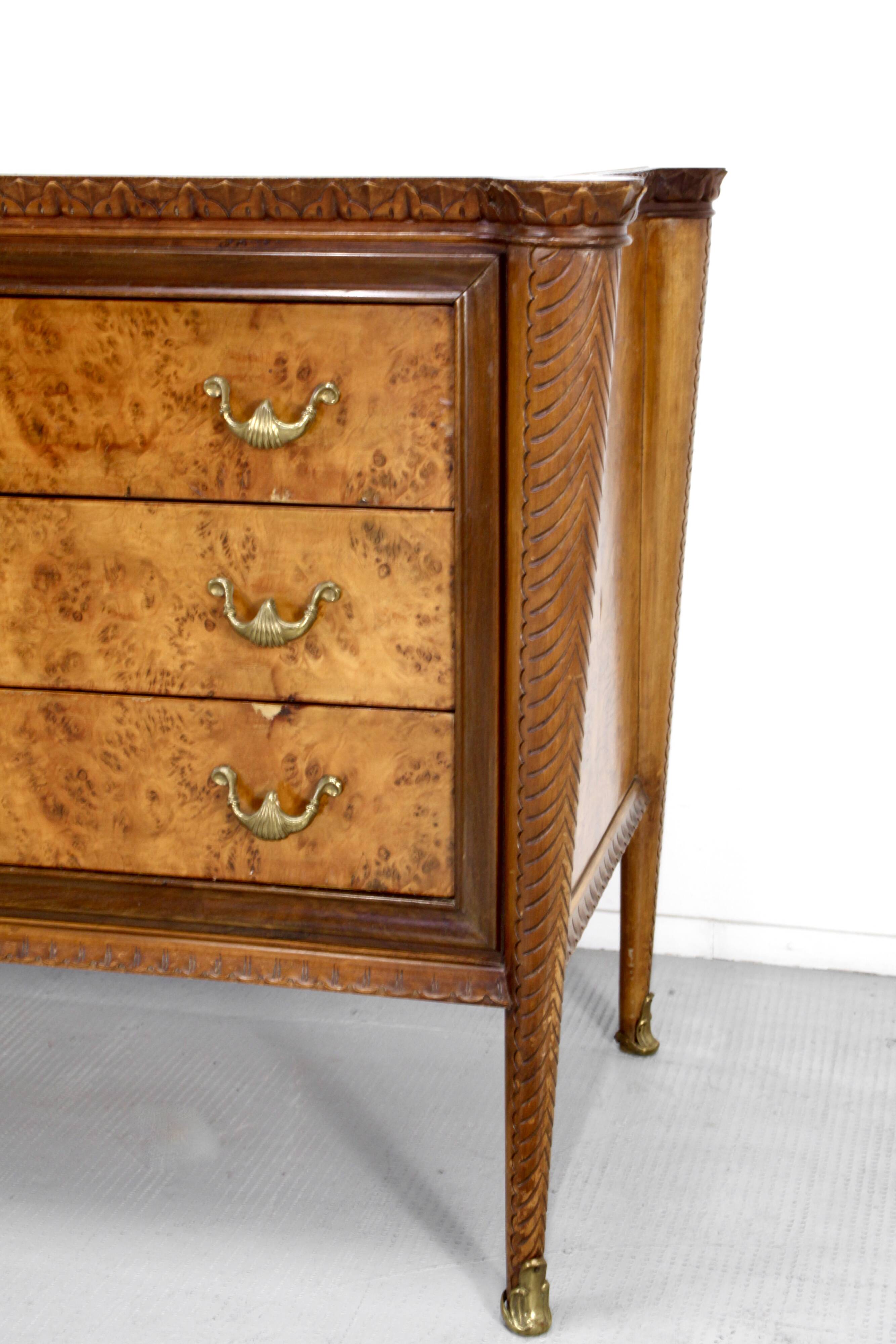 Buffet, cabinet Art Déco vintage italien en noyer foncé