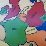 Wooden puzzle europe vintage 80's