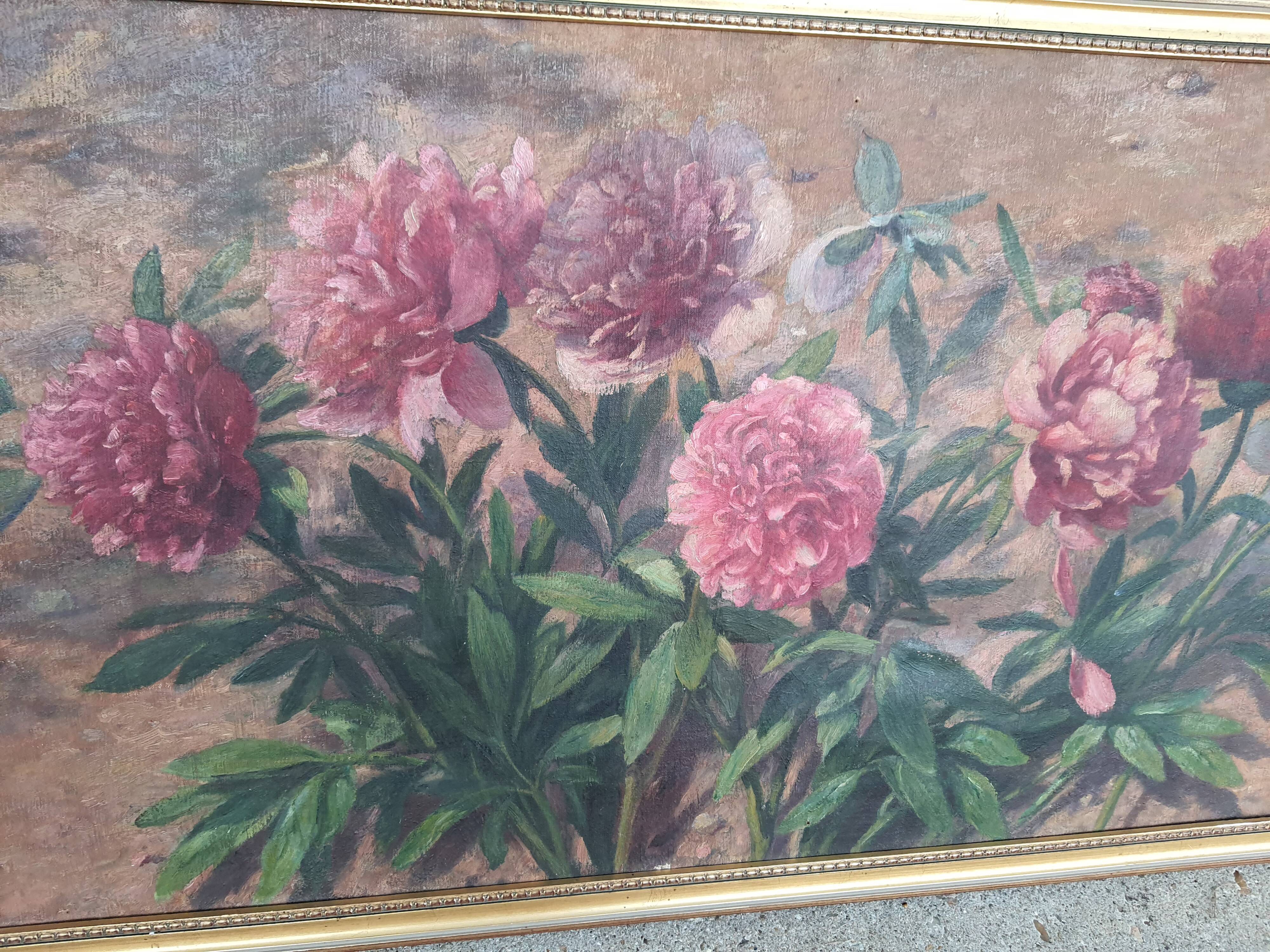 Ancient peonies painting