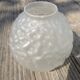 Art Deco ball vase pair with flower and leaf decor