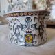 Hand-painted Toussi Court plate or tray and planter set